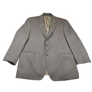 Lauren Ralph Lauren Mens 43R Houndstooth Wool Blazer Sports Coat Brown
